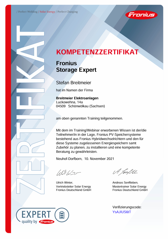 Fronius Storage Expert